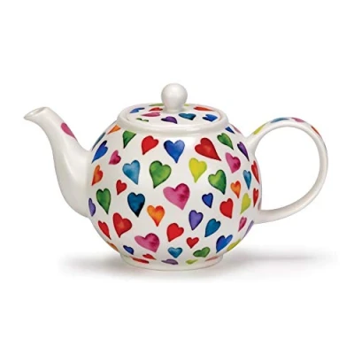 Abbildung von Dunoon WARM HEARTS Fine Bone China Teekanne / Teapot Kapazität: 0,75 Lt