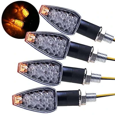 Abbildung von SFONIA 4 Stück Motorrad Blinker Licht, 12V 14LED Blinkerleuchten, E Geprüft Licht Wasserdicht Universal Scooter Quad Cruiser Off Road