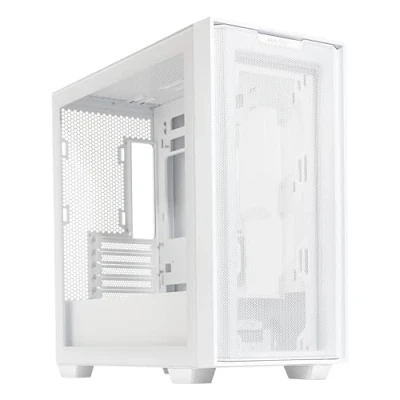 Abbildung von ASUS A21 Micro ATX Gaming Gehäuse White (kompatibel mit 360 mm Radiatoren, 380 Grafikkarten, Frontpanel Mesh, Fach für Kabelmanagement, weiß)