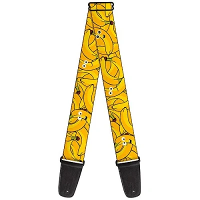 Abbildung von Buckle Down GS W32878 Gitarrengurt (5,1 cm breit) Bananas Stacked Cartoon Yellow
