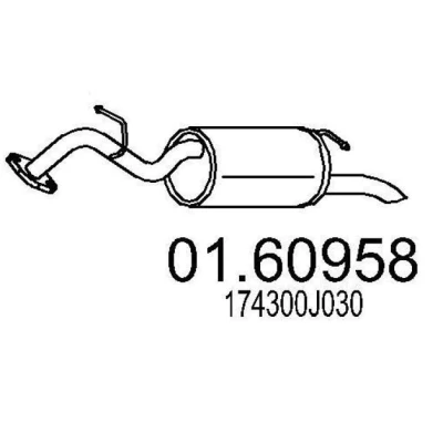 Abbildung von MTS 01.60958 Endschalldämpfer 860 TOYOTA: Yaris II Schrägheck