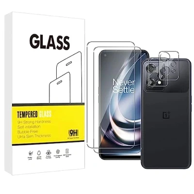 Abbildung von E Hamii Displayschutzfolie Kompatibel mit OnePlus Nord CE 2 Lite 5G [2 Stück] + Kameraobjektivschutz 9H Gehärtetes Glas [Kratzfest,Blasenfrei] [Transparente]