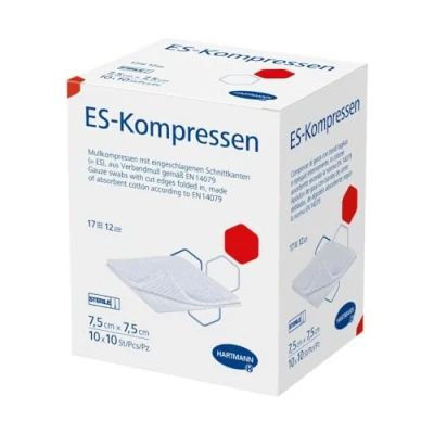 Abbildung von ES Kompressen steril 7,5x7,5 cm 12f 10X10 St