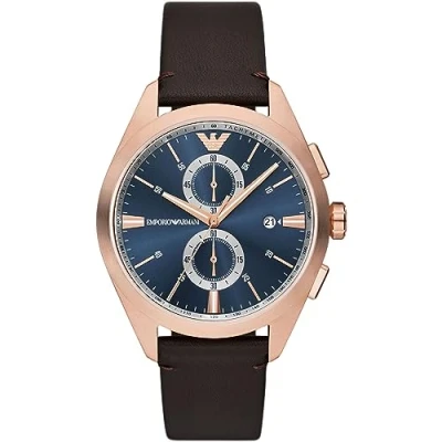 Abbildung von Emporio Armani Watch Chronograph, Herren, Größe: One Size, Brown