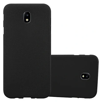 Abbildung von Cadorabo Hülle kompatibel mit Samsung Galaxy J3 2017 Schutzhülle TPU Silikon Case Frost Design Slim Kratzfest Weiche Gummi Rundumschutz für in Schwarz