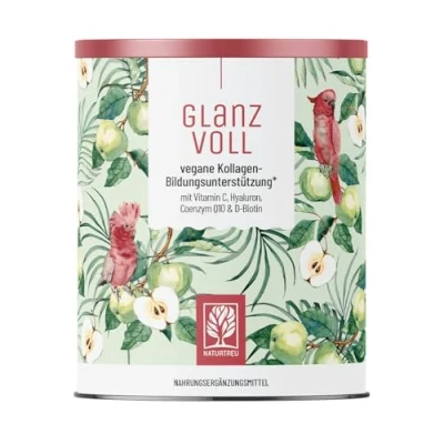 Abbildung von NATURTREU® Vegane Kollagen Pulver Alternative* Collagen Bildungsunterstützung vegan mit Hyaluron, Q10, Biotin &amp; Vitamin C 300g veganes Apfelgeschmack