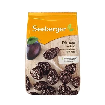 Abbildung von Seeberger Pflaumen entsteint 8er Pack: Extra große und schmackhafte Dörrpflaumen in bester Qualität besonders süß aromatisch getrocknet, vegan (8 x 500 g)