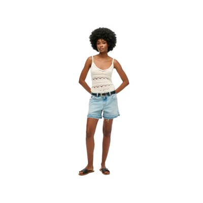 Abbildung von Superdry MID RISE CUT OFF Jeans Shorts, Damen, Größe: 26, Azure pale blue