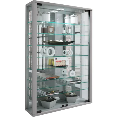 Abbildung von Wandvitrine &quot;Vitrosa Mini&quot; mit Spiegel Silber