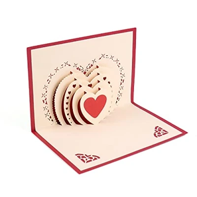 Abbildung von KUNSTIFY 3D Pop Up Karte, Grußkarte Geschenk für Freundin Jahrestag Männer Frauen Vater Mutter Paar Hochzeit Geschenke zur Liebe Liebeserklärung Hochzeitsgeschenke Herz Kuss (Herz weiß)