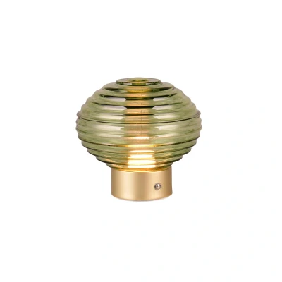 Abbildung von TRIO Leuchten LED Tischleuchte EARL, USB Ladefunktion, mehrere Helligkeitsstufen, fest integriert, Warmweiß, kabellose Akku Tischlampe, Glasschirm, C Ladekabel, Touchdimmer