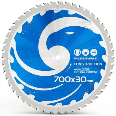 Abbildung von FALKENWALD® Kreissägeblatt 700x30 mm speziell für Bauholz &amp; Holz mit Nägel kompatibel Sägen von Bosch, Makita Einhell Tischkreissägeblatt 700 x 30