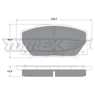 Abbildung von TOMEX brakes TX 16 10 Bremsbelagsatz Vorderachse TOYOTA: Yaris II Schrägheck, III Verso S, DAIHATSU: Charade VIII Schrägheck