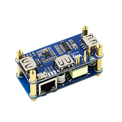 Abbildung von PoE Ethernet/USB HUB HAT for Raspberry Pi Zero/Zero W/Zero WH, 3X USB 2.0 Ports, 10M / 100M RJ45 Port, 802.3af Compliant