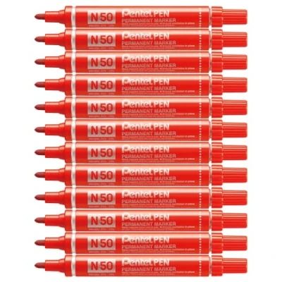 Abbildung von Pentel n50s Bullet Tip Permanent Marker, rot, 12 Stück)