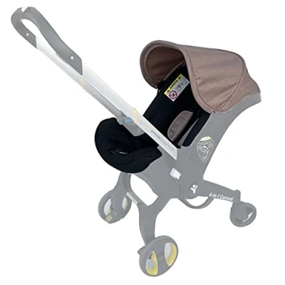 Abbildung von Ersatzstoff Set, waschbares Sonnendach und Sitz, passend für den Kinderwagen DOONA (Khaki+Schwarz)