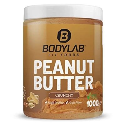 Abbildung von Bodylab24 100% Peanut Butter 1000g, Erdnussbutter ohne Zusatzstoffe, Crunchy