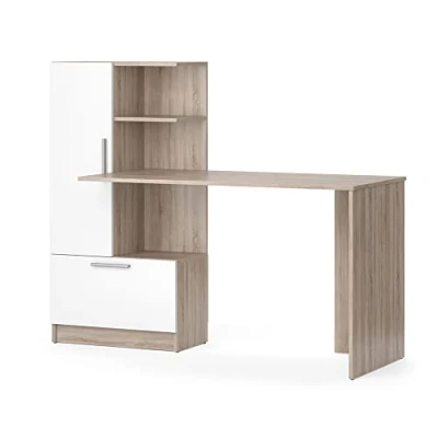 Abbildung von Vicco Schreibtisch Tomy, Sonoma/Weiß, 150 x 59 cm