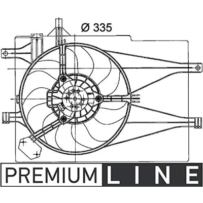 Abbildung von MAHLE ORIGINAL CFF 204 000P Lüfter für Fahrzeuge mit Klimaanlage 335mm 12V 156W elektrisch Kühlerlüfterrahmen (Zarge)