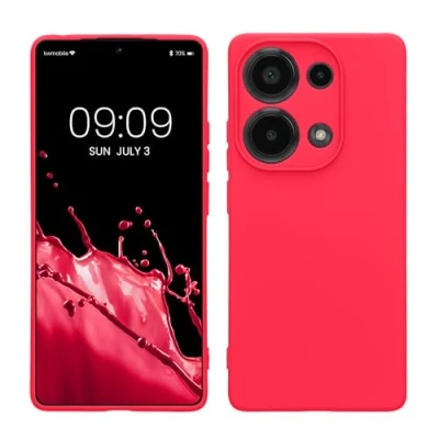 Abbildung von kwmobile Slim Case kompatibel mit Xiaomi Redmi Note 13 Pro 4G Hülle Handyhülle aus Silikon in Neon Pink