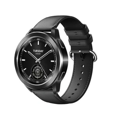 Abbildung von GIOPUEY Armband Kompatibel mit Xiaomi Watch S3/S4, Echtleder [Verschleißfest] [Atmungsaktiv] Ersatzarmband Black