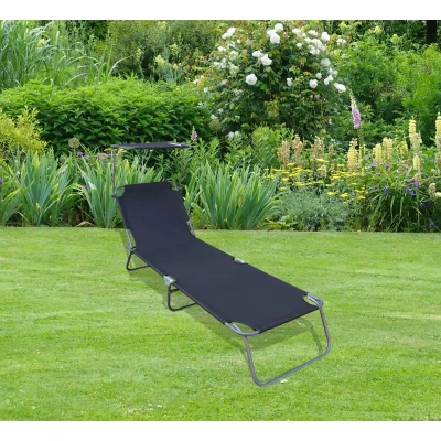 Abbildung von VCM Gartenliege Sonnenliege Liegestuhl Dach Liegestuhl, 1 St.
