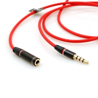 Abbildung von System S 4 Poliges 3.5 mm Klinke zu Buchse Audio Stereo AUX Kabel Headset Verlängerung Male Female Klinkenkabel 110 cm