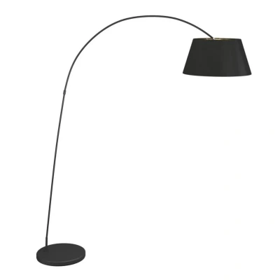 Abbildung von Lindby Stehleuchte Esti, schwarz/gold, Stoff, Höhe 192cm