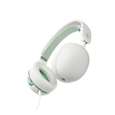 Abbildung von Skullcandy Grom Kabelgebundener Over Ear Kopfhörer für Kinder, Lautstärkebegrenzung, gemeinsam nutzbarer Audioanschluss, Mikrofon, kompatibel mit Bluetooth Geräten und Computern Weiß