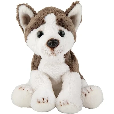Abbildung von Suki Gifts 12140 Naturgetreuer Siberischer Husky Hund Kuscheltier, mehrfarbig