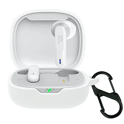 Abbildung von GIOPUEY Hülle Kompatibel mit JBL Wave Flex, Silikon Stoßfeste Schutzhülle, Ultradünn Case Cover, Kein Geruch, Weiß