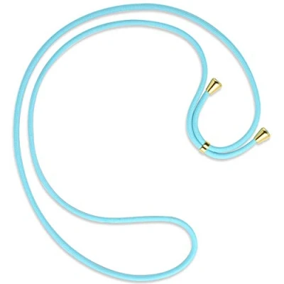 Abbildung von mtb more energy® Ersatz Band für Handykette Himmelblau inklusive Endkappen (Gold) hochwertige Austausch Kordel Seil Kette