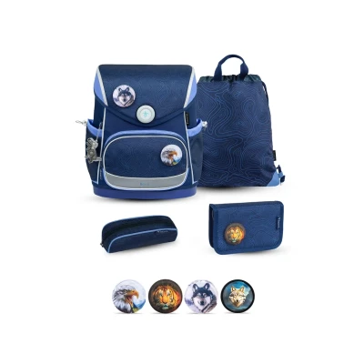 Abbildung von Belmil Premium Compact Plus ergonomisches Schulranzen Set 5 teilig, AGR, Brustgurt, Hüftgurt, Magnetverschluss (405 41/P/S) (Topographic 2)