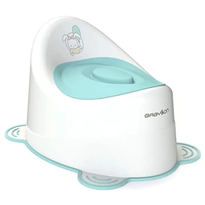 Abbildung von BABYLON Kinder Töpfchen mit Deckel Snail, Antirutsch Toiletten, Klo, Nachttopf für Kinder/WC Sitz Topf, Mädchen, Anatomisсh Kindertöpfchen Jungen, Baby Zubehör Weiss