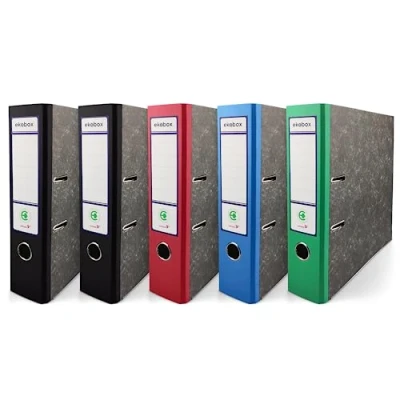 Abbildung von Netuno 5x Ring Ordner 4 Farben 2x schwarz 1x blau rot grün DIN A4 2 Mechanik 7,5cm Ringbuch Ringe Plastikordner bunt Schule Büro Studium Dokumentenordner Aktenordner Pappordner office