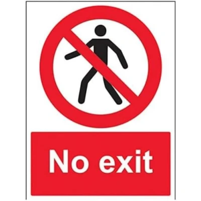 Abbildung von vsafety 52043bc s &quot;No Exit&quot; Verbot Zugang Schild, selbstklebend, Porträt, 300 mm x 400 mm, schwarz/rot