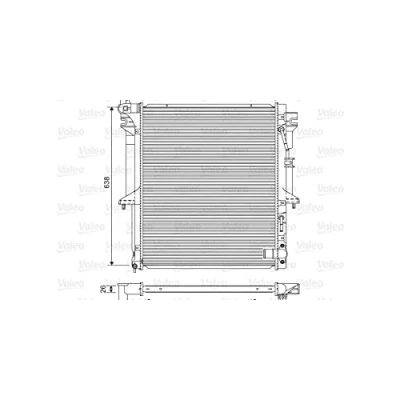 Abbildung von VALEO 701585 Kühler, Motorkühlung Aluminium 525 638 26 ohne Kühlmittelregler Kühlrippen gelötet MITSUBISHI: L200 / Triton IV Pickup