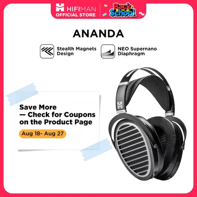 Abbildung von HIFIMAN Ananda Over Ear Open Back Hi Fi Planar Magnetic Kopfhörer mit abnehmbarem Kabel für Audiophile/das Home Entertainment Schwarz