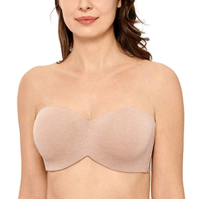 Abbildung von DELIMIRA Damen Minimizer Trägerloser BH mit Bügel ohne Polster Geformte Cups Haferflockenheide 95F