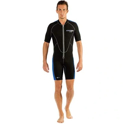 Abbildung von Cressi, Lido Man 2 mm, Shorty Neoprenanzug aus hochelastischem Neopren, Herren, Schwarz Blau, S