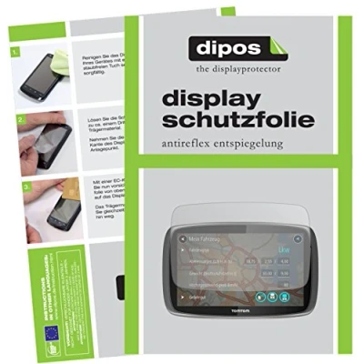 Abbildung von dipos I 3X Schutzfolie matt kompatibel mit Tomtom Trucker 6000 Folie Displayschutzfolie