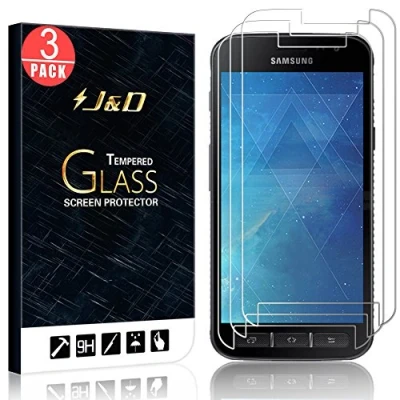 Abbildung von J&amp;D Kompatibel für 3er Set Galaxy Xcover 4 Display Schutzglas, Vorgespanntes Glas Nicht Ganze Deckung Kristallklare Sicht in HD Qualität Samsung