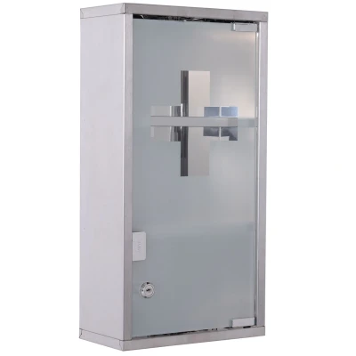 Abbildung von Medizinschrank Medikamentenschrank Arzneischrank 3 Fächer Hausaoptheke Edelstahl 25 x 12 48cm