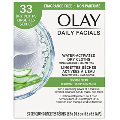 Abbildung von Olay 4 in 1 Sensitive Daily Facial Cloths, 33 ct by