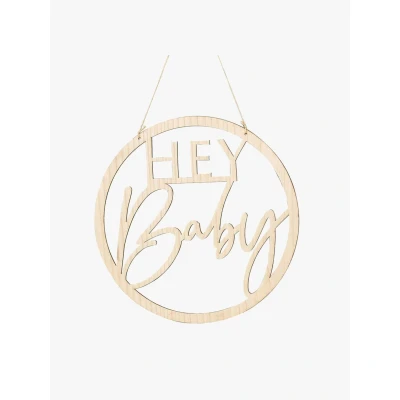 Abbildung von Ginger Ray Holzschild, Hey Baby