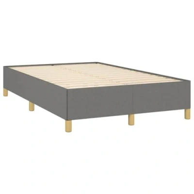 Abbildung von vidaXL Bettgestell, Polsterbett Bett mit Stützbeinen, Bettrahmen Lattenrost für Schlafzimmer, Doppelbett Schlafzimmerbett, Dunkelgrau 120x190cm Stoff