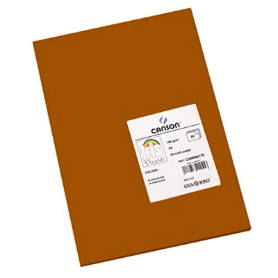 Abbildung von Canson 200040176 Iris Vivaldi glattes, farbiges Papier, A4, schokobraun 34