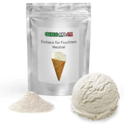 Abbildung von Gino Gelati Eisbasis für Fruchteis Eispulver Neutral Eis, Glutenfrei, Softeispulver zum einfachen selbermachen, Eisgrundlage Fruchteissorten (1kg)