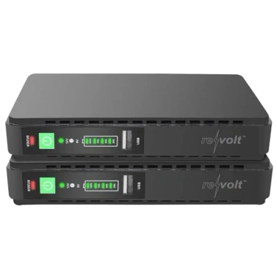 Abbildung von revolt USV: Mini UPS f. unterbrechungsfr. Stromvers., 8.800 mAh, USB/DC, 2er Set (USV Notstromversorgungen, USV Anlage, Netzwerk)