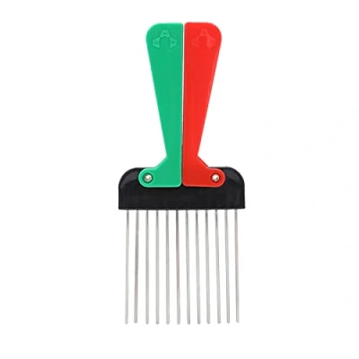 Abbildung von Sonew Afro Haarkamm, Metall Lockenkamm, Tragbarer Friseursalon Breiter Zahnkamm Friseur Zubehör Haarstylingkamm Braid Styling Tool für Natürliches Lockiges Haar und Dauerwelle